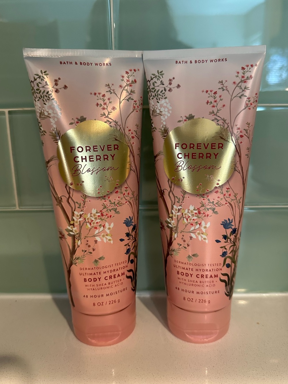 Bath & Body Works Forever Cherry Blossom Body Cream duo